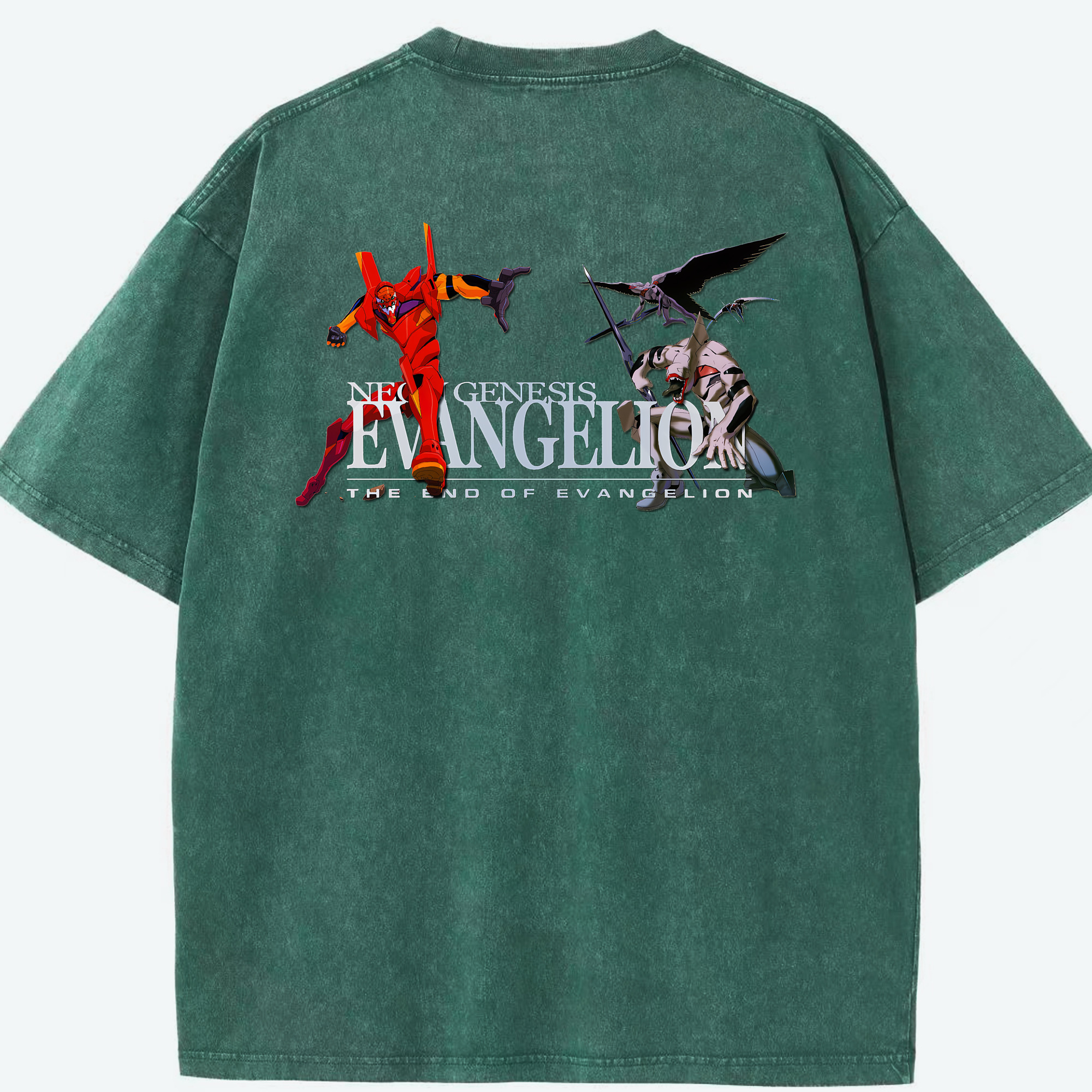 （画像用） EVA 新世紀エヴァンゲリオン 綿100% ヴィンテージ風 半袖Tシャツ（背面プリント）